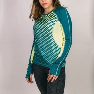 FILA SPORT TEAL LONG SLEEVE RUNNING SHIRT